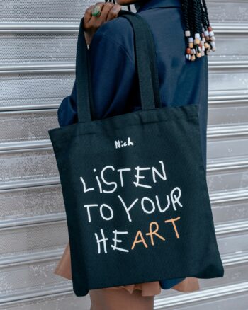 LISTEN TO YOUR HEART DARK tote bag